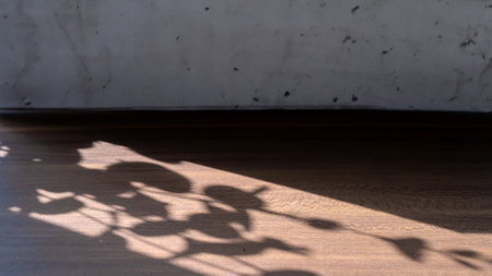 Wooden table with abstract light on old wooden background