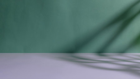 Abstract green studio background for product presentation, copy spaceの写真素材