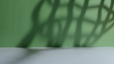 Abstract green studio background for product presentation, copy space