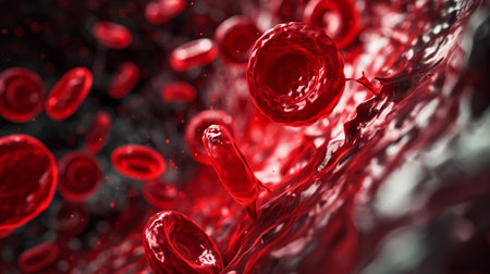 Blood cells, 3d render. Red blood cells, red blood cellsの素材