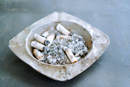 Cigarette ashtray - filter effect retro vintage style picturesの写真素材