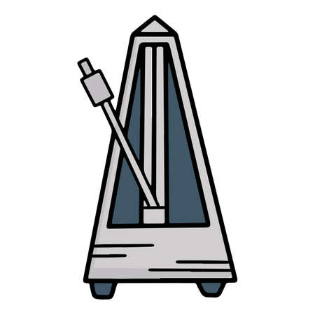 musical metronome doodle illustrationのイラスト素材