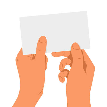 Hands holding a card-template for textのイラスト素材