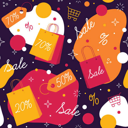 Sale and Black Friday vector seamless patternのイラスト素材