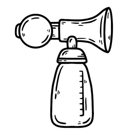 Breast pump for milk during lactation and breastfeeding vector iconのイラスト素材