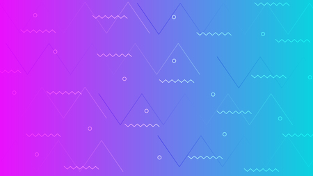 Graphic trend geometric motion on vivid summer gradient color background design, vector. Abstract shape on colorful background style.のイラスト素材