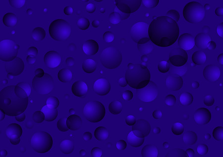 Deep blue water bubbles in the sea background, illustration vector. Abstract gradient dark blue sphere shape template.のイラスト素材