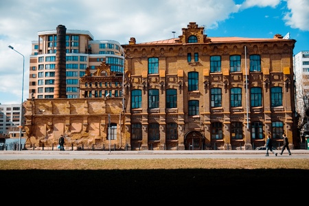 Old brick building in the city of Omsk.のeditorial素材