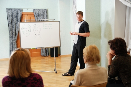 Master lectures on a facial massageの写真素材