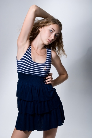 Glamour and beauty of young attractive stylish girl with long hairs - verticalの写真素材