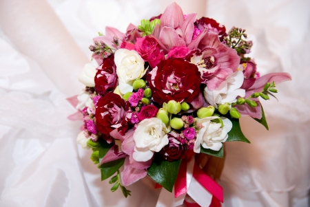close up of wedding bouquet.の写真素材