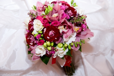 close up of wedding bouquet.の写真素材