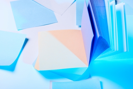 Colorful sticky note. Paper records.