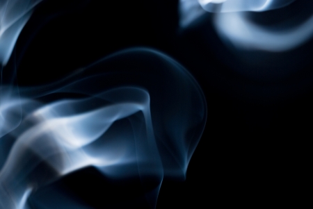 Blue Abstract smoke on a black background.の写真素材