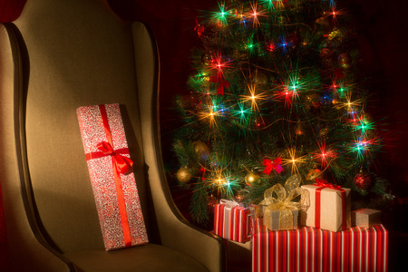 Festive Christmas, New Year's interior. horizontal imageの写真素材