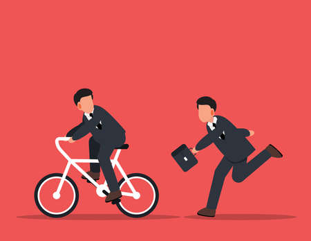 Overcome and achieve success. Concept business successful vector illustration, Team Competition.のイラスト素材