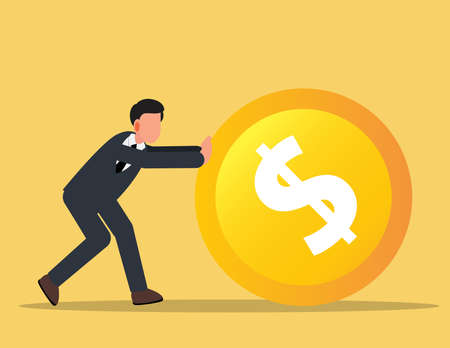 Leader with analyze of business chart. Concept monitoring and statisticsのイラスト素材