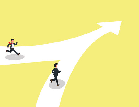 Business colleagues or partner compete for success.のイラスト素材