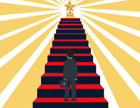 Professional growth and development with clear vision. career opportunity or business growth to reach target conceptのイラスト素材