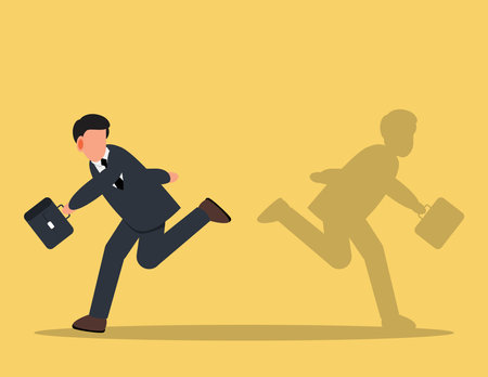 Shadow running different way. business direction concept.のイラスト素材