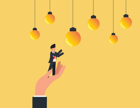 Businessman with big help hand get. business teamwork conceptのイラスト素材
