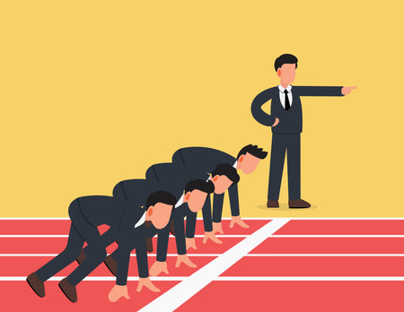 Business people ready for competition. business challenge conceptのイラスト素材