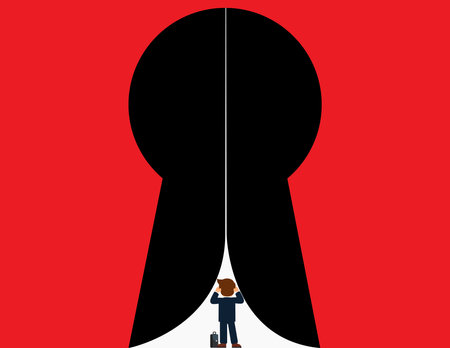 Businessman looks at the endless road. concept ready to start businessのイラスト素材
