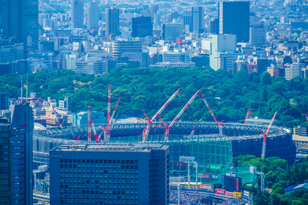 New National Stadium under constructionのeditorial素材