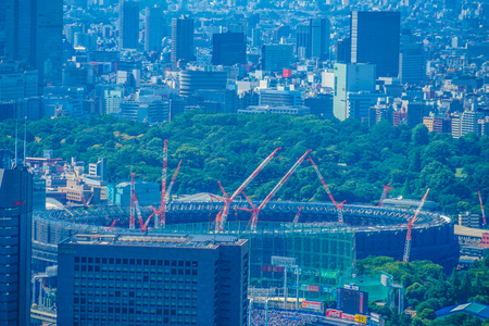 New National Stadium under constructionのeditorial素材