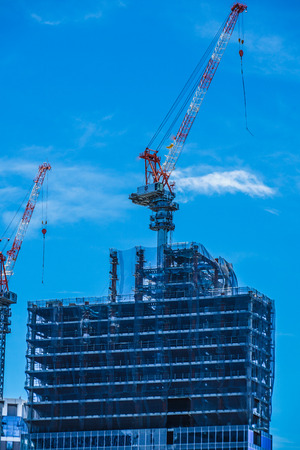 Bill and Minato Mirai skyline under constructionのeditorial素材