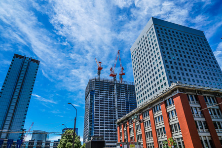 Bill and Minato Mirai skyline under constructionのeditorial素材