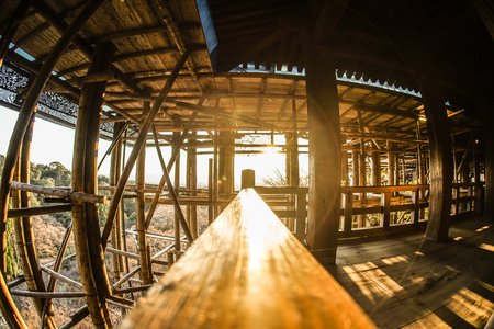 Framework of Kiyomizu Temple in renovationの写真素材