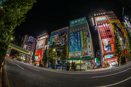 Akihabara skyline (night)のeditorial素材