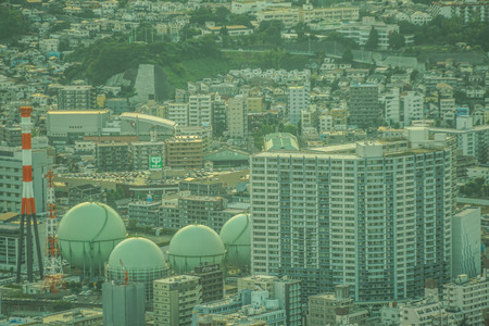 Evening of the Minato Mirai visible from Yokohama Landmark Tower