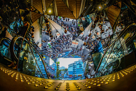 Staircase surrounded by a mirror (Tokyu Plaza Omotesando Harajuku)のeditorial素材