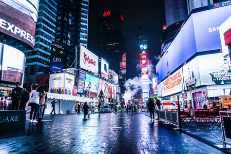 Night view of the New York Times Square (TimesSquare)のeditorial素材