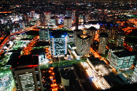 Minato Mirai of night viewのeditorial素材