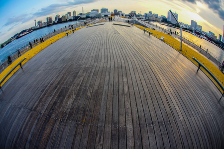 Sunset from Yokohama University's Bridgeのeditorial素材