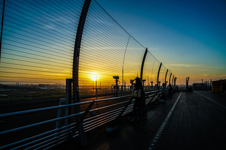 Haneda Airport gazebo and duskのeditorial素材