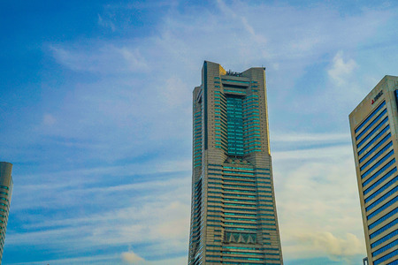 Buildings and blue sky of Yokohama