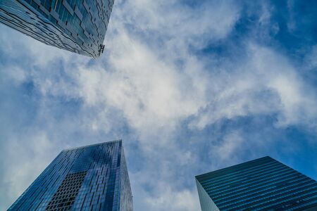 Shibuya of high-rise buildings and skyの写真素材