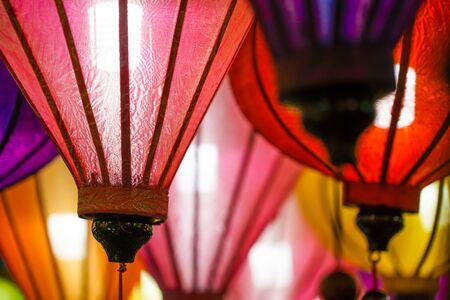 Lanterns of colorful summer festivalの写真素材