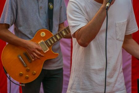 Of people play the guitar imageの写真素材