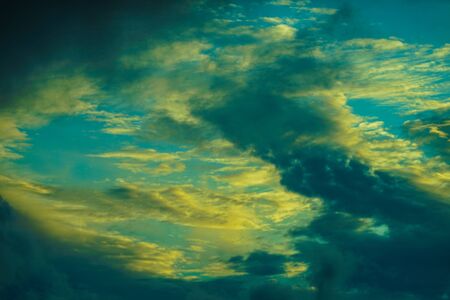 Twilight of the sky and clouds of autumnの写真素材