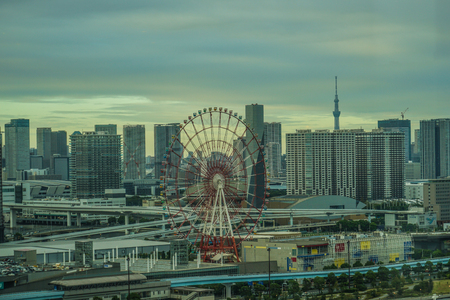 Tokyo skyline seen from the Telecom Centerのeditorial素材