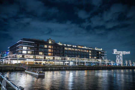 Yokohama hammer head and the Yokohama night viewのeditorial素材