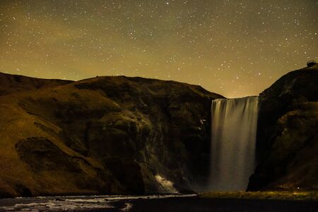 Waterfall of sk'gafoss of Icelandの写真素材