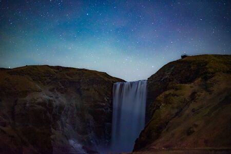 Waterfall of sk'gafoss of Icelandの写真素材