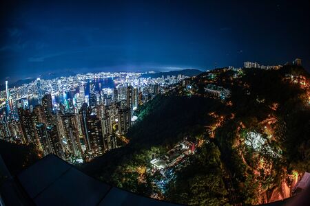 Hong Kong night view seen from Victoria Peak