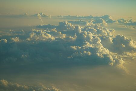 Image of the sea of â€‹â€‹clouds as seen from an airplane